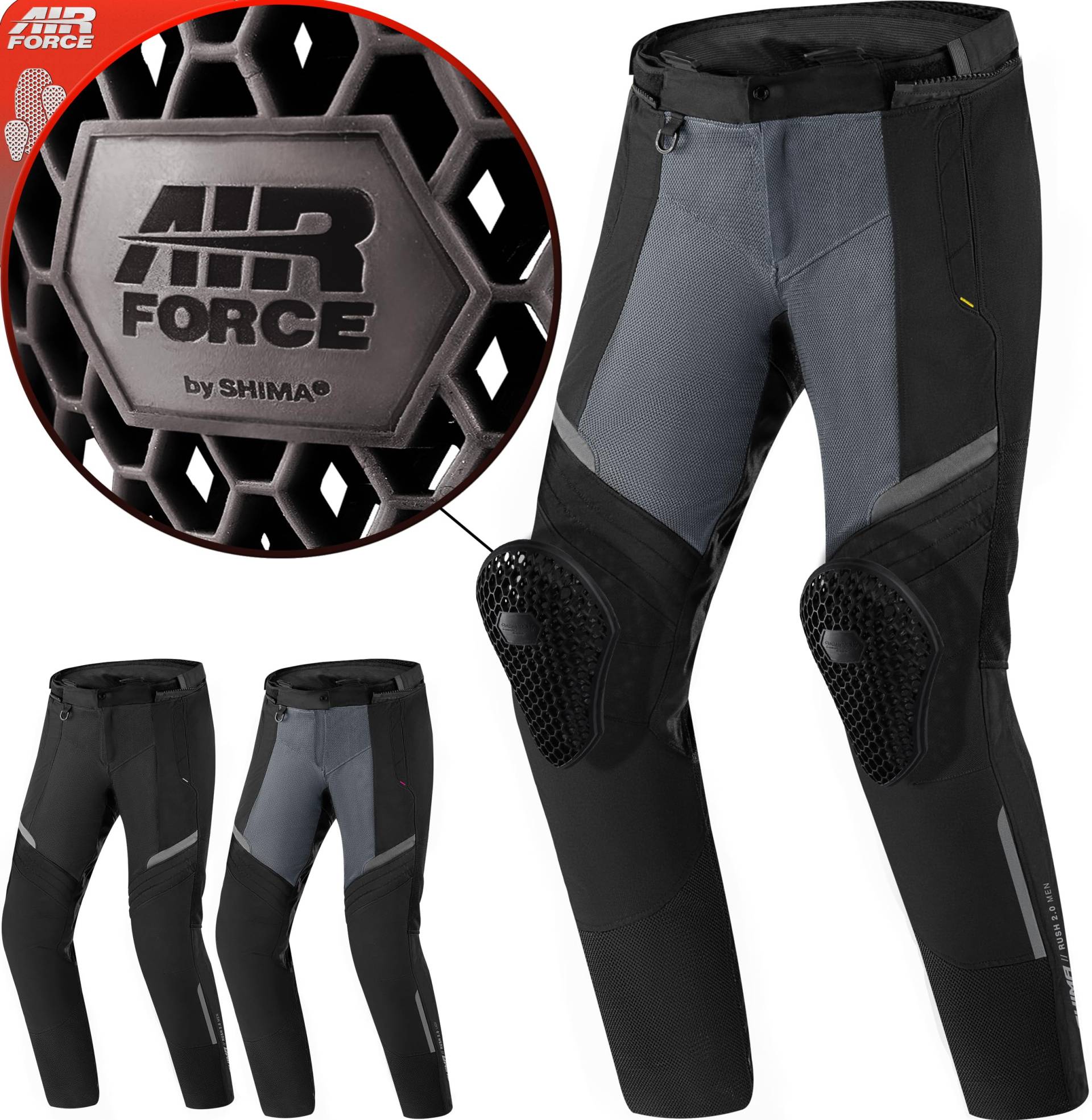 SHIMA Unisex Rush 2.0 Motorradkombi, Herren Hose/Belüftet/Fluo, L EU von SHIMA