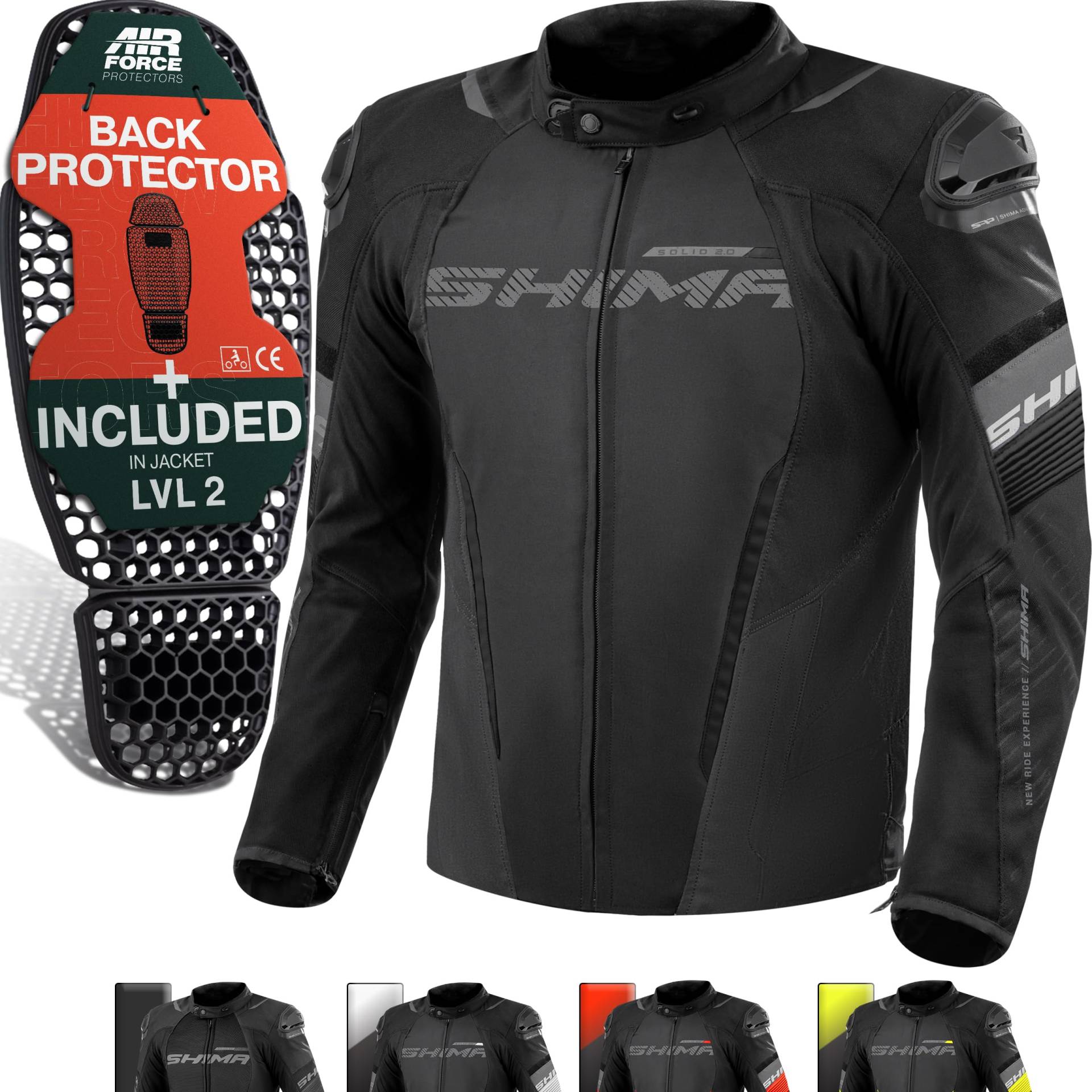 SHIMA Herren Solid 2.0 Motorradjacke, Schwarz/Regular, 4XL EU SHIMA Herren Solid 2.0 Motorradjacke, Schwarz/Regular, 4XL EU von SHIMA