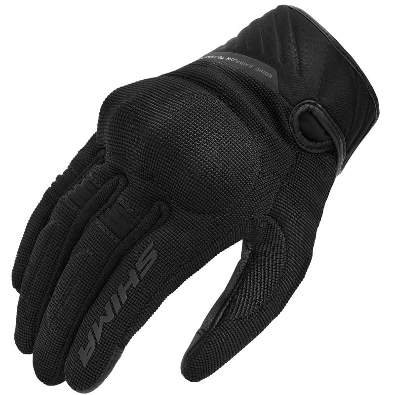 SHIMA SONIC Motorrad Handschuhe Damen Kurze Sommer Motorradhandschuhe Schutz Schutzkleidung Touchscreen Motorcycle Belüftet Verstärkt Leicht Motorbike Sommerhandschuh (Frauen, Schwarz, L) von SHIMA