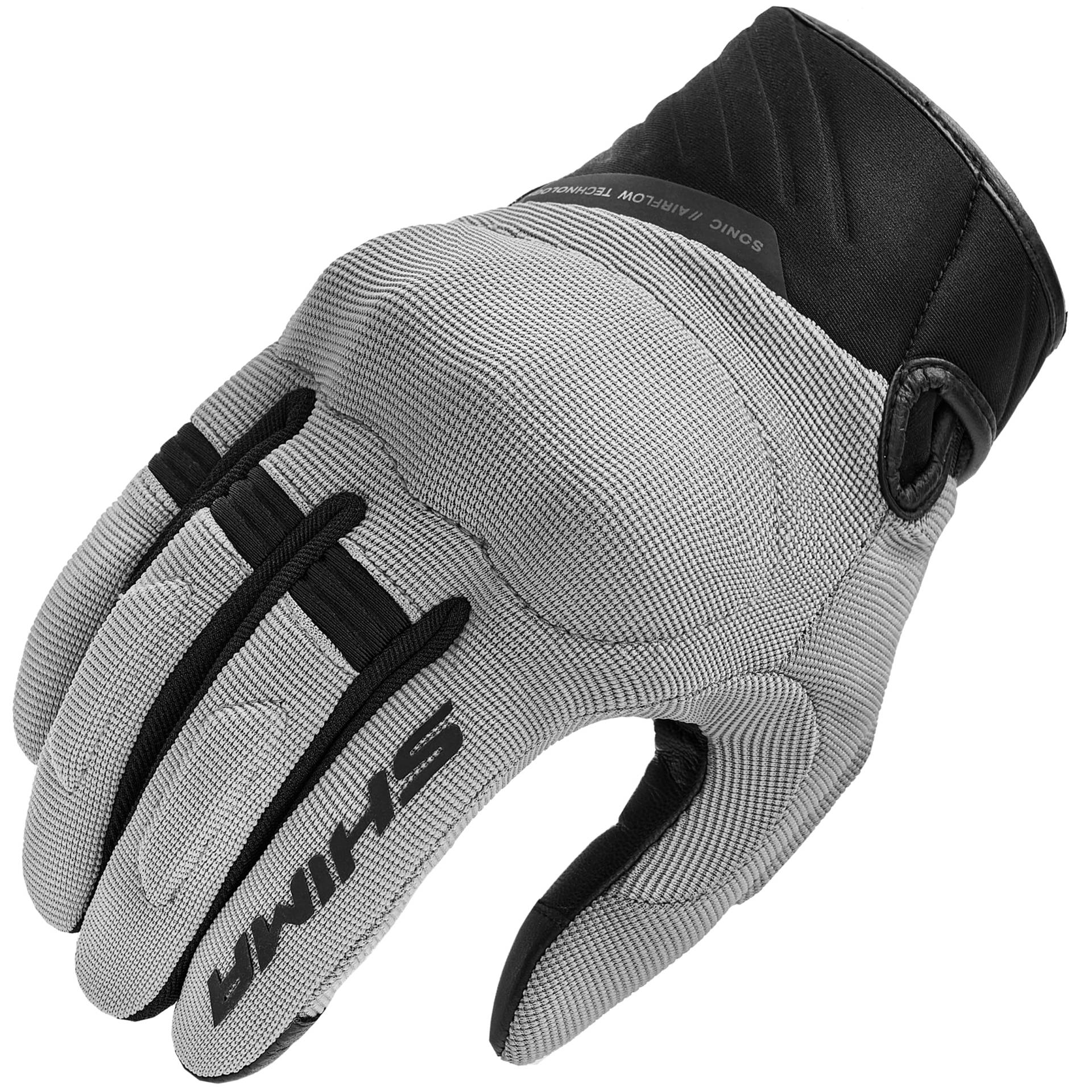 SHIMA SONIC Motorrad Handschuhe Herren Kurze Sommer Motorradhandschuhe Schutz Schutzkleidung Touchscreen Motorcycle Belüftet Verstärkt Leicht Motorbike Sommerhandschuh (Männer, Grau, 4XL) von SHIMA