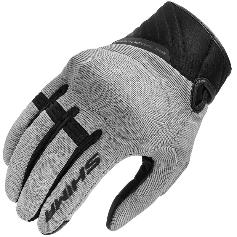 SHIMA SONIC Motorrad Handschuhe Herren Kurze Sommer Motorradhandschuhe Schutz Schutzkleidung Touchscreen Motorcycle Belüftet Verstärkt Leicht Motorbike Sommerhandschuh (Männer, Grau, 4XL) von SHIMA