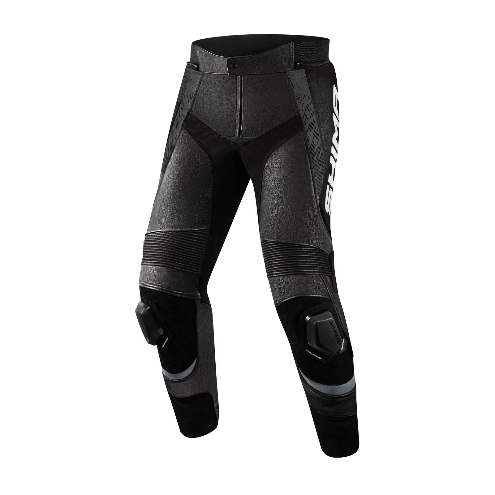 SHIMA STR 2.0 Motorradhose Herren mit Protektoren Leder Knieprotektoren Motorradkombi Motorrad Hosen Lederkombi Motorradjacke Sport Lederhosen (Hose, Schwarz, 50) von SHIMA