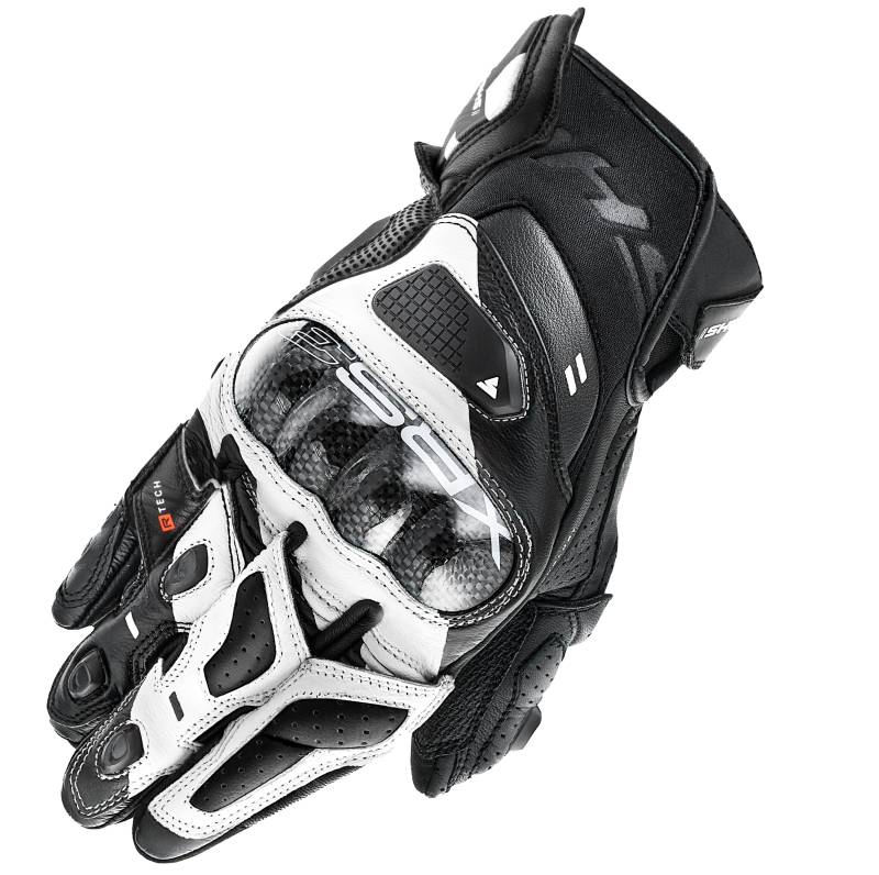 SHIMA XRS-3 Motorrad Handschuhe Herren Leder Kurze Sport Motorradhandschuhe Schutz Touchscreen Stadt Lederhandschuhe Motorcycle Belüftet Verstärkt Perforiertes Leicht (Herren, Weiß, L) von SHIMA