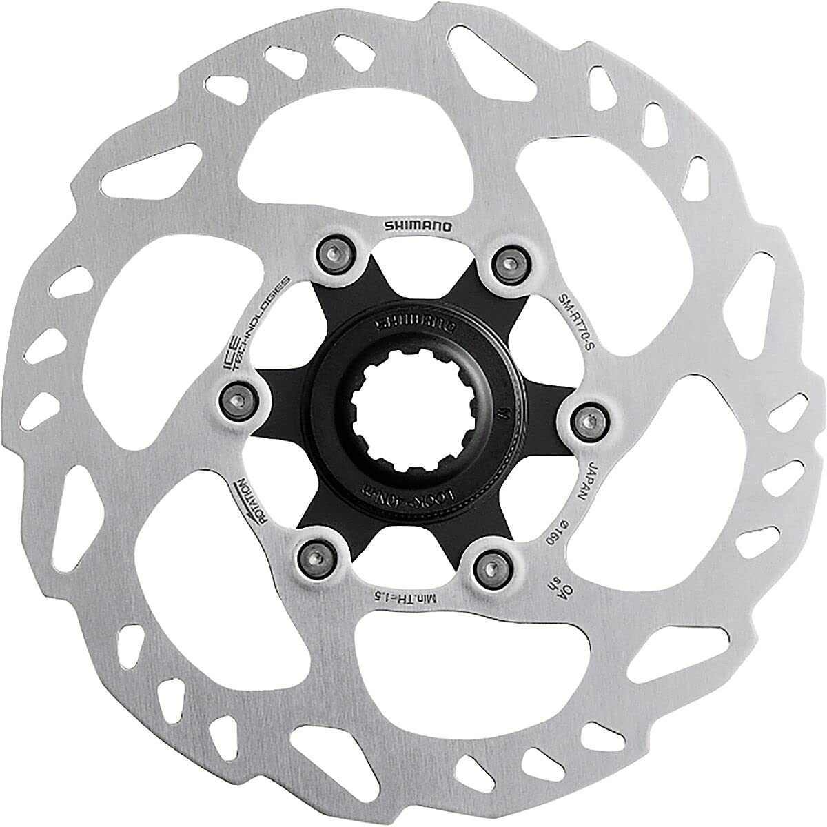 SHIMANO SLX SM-RT70 Rotor - Centerlock Black/Silver, 160mm von SHIMANO