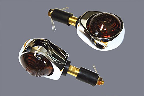 Lenkerendenblinker Chrom Ochsenauge getöntes Glas von SHIN YO