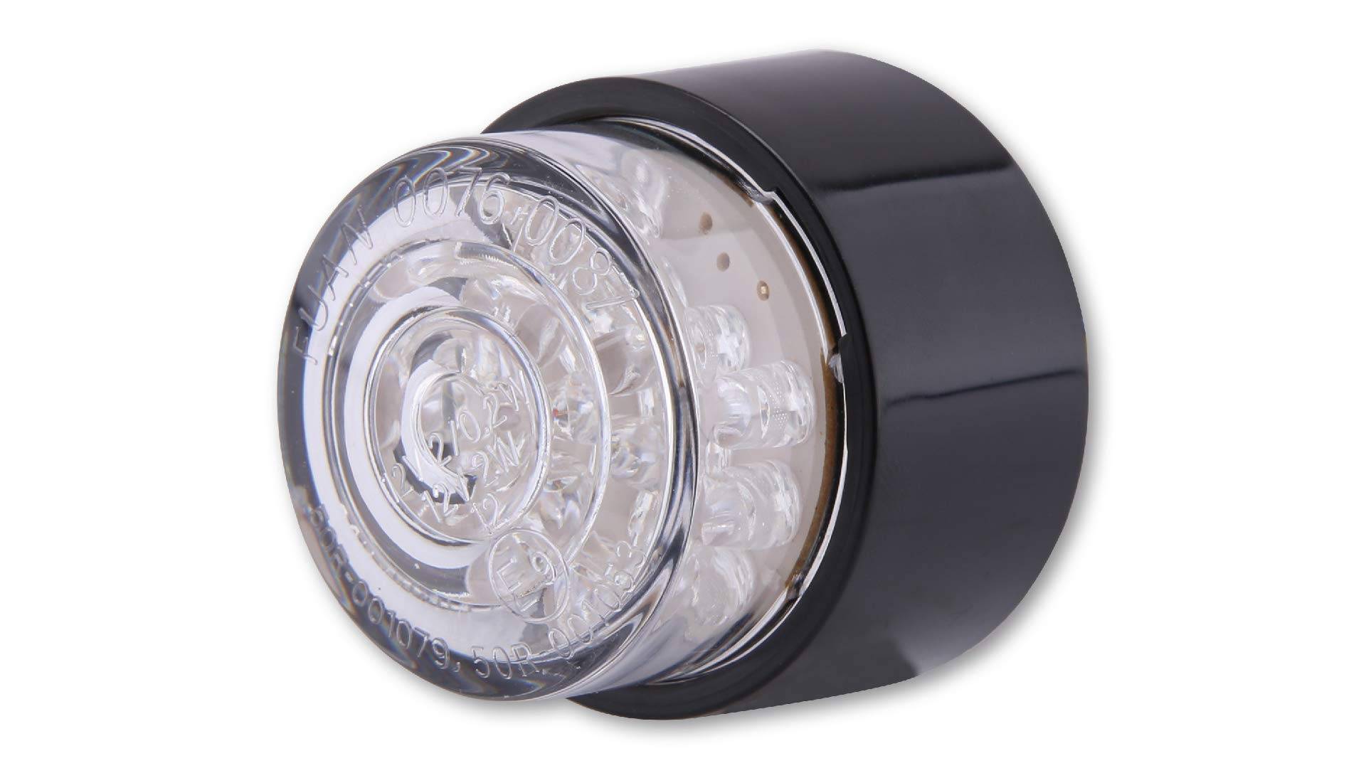 SHIN YO LED-Mini-Rücklicht BULLET, rund mit schwarzem Gehäuse (Black) von SHIN YO