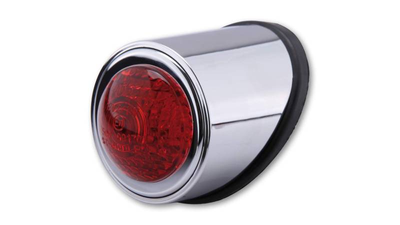 SHIN YO LED-Rücklicht OLD SCHOOL TYP1, chrom, rotes Glas, E-gepr. (Chrome) von SHIN YO