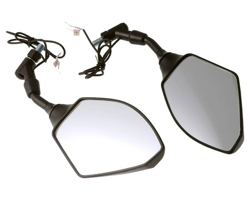Spiegel mit Blinker LED, schwarz, E-gepr., Paar (301-560) von SHIN YO