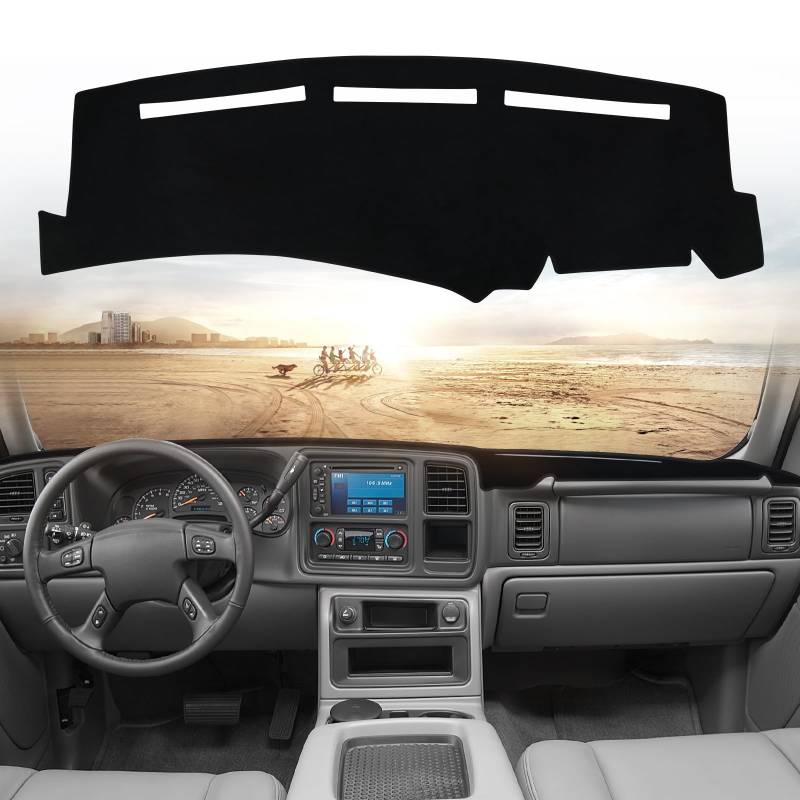 SHINEHOME Armaturenbrett-Abdeckmatte – kompatibel mit Chevrolet Silverado Avalanche Tahoe Suburban GMC Pickup Yukon Armaturenbrett-Abdeckung Teppich-Pad von SHINEHOME