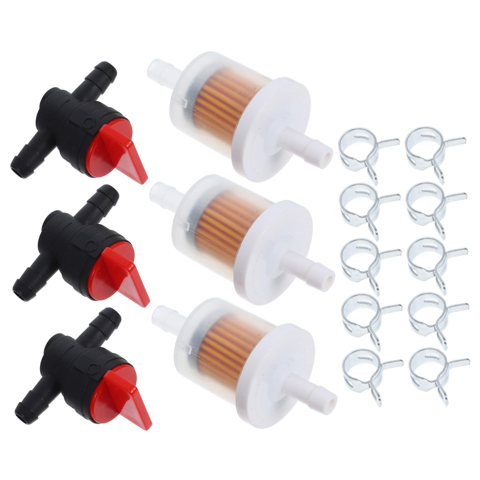 SHINEOFI 1Satz Kraftstofffilter mit Vergaser Absperrventil und Schlauchschellen Teiliges Kit für Rasenmäher Kraftstofffilter und Klemmen Einfach zu Installieren SHINEOFI 1Satz Kraftstofffilter mit Vergaser Absperrventil und Schlauchschellen Teiliges Kit für Rasenmäher Kraftstofffilter und Klemmen Einfach zu Installieren von SHINEOFI