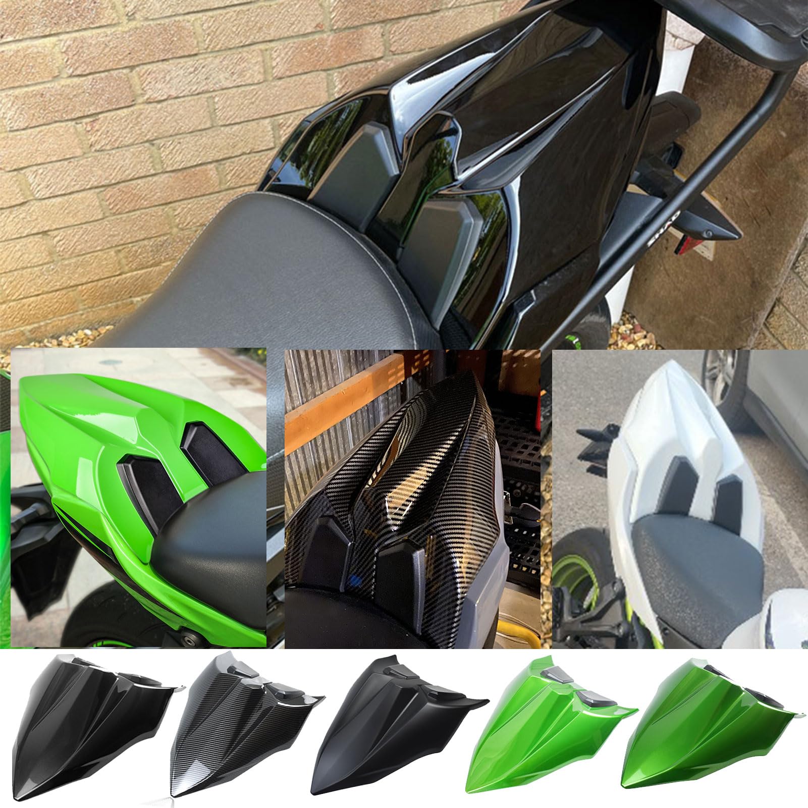 SHINKXMT Motorrad-Heck-Heck-Beifahrer-Soziussitz-Verkleidungsverkleidung, passend für Ka&wa&sa&ki Z650 Ninja650 Ninja 650 Zubehör 2017 2018 2019 2020 2021 2022 2023 (Matt-schwarz) von SHINKXMT