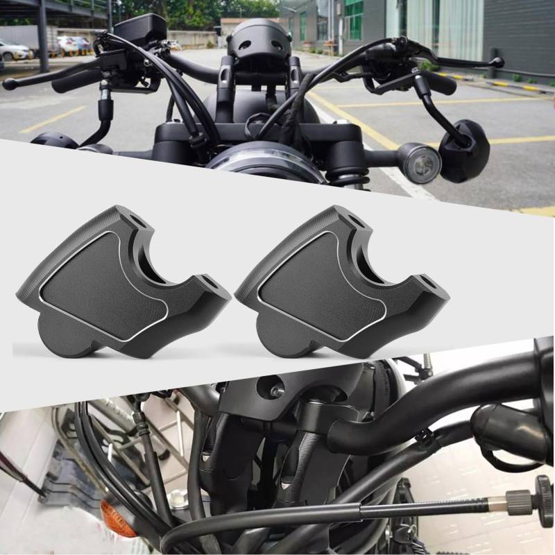 SHINKXMT Motorrad-Modifizierte Teile Lenkererhöhung, 45 mm, Lenkerhöhe, Verlängerungsadapter, 25 mm nach hinten passend für Rebel CMX 500, Rebel 250, CMX300, CMX 1100, Zubehör 2017–2025 von SHINKXMT