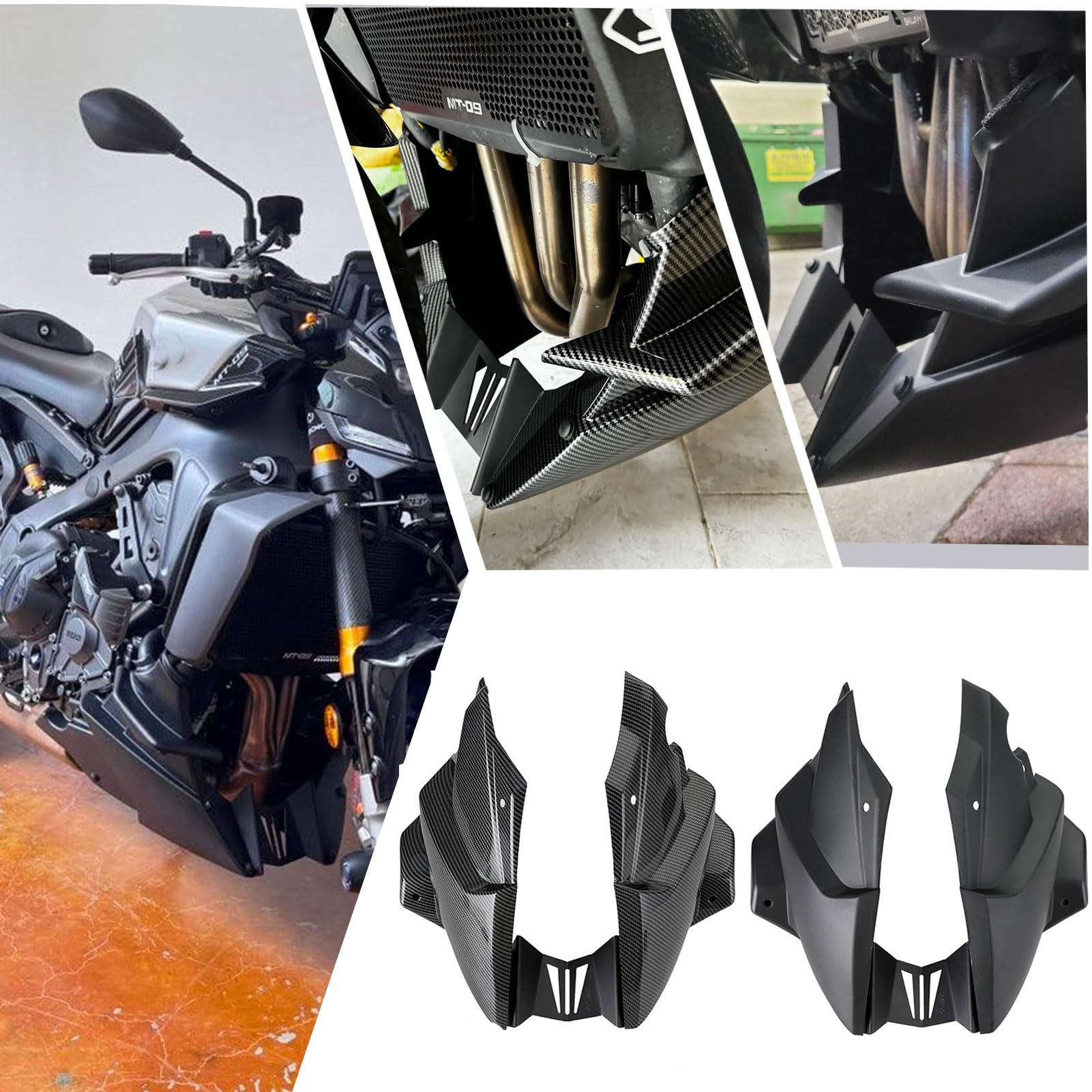 SHINKXMT Motorrad-Motor-Bellypan-Unterspoiler-Schutzverkleidung Passend für MT 09/MT-09 SP XSR900 Tracer 9/GT Tracer GT Zubehör 2021 2022 2023 2024 (Schwarz) von SHINKXMT