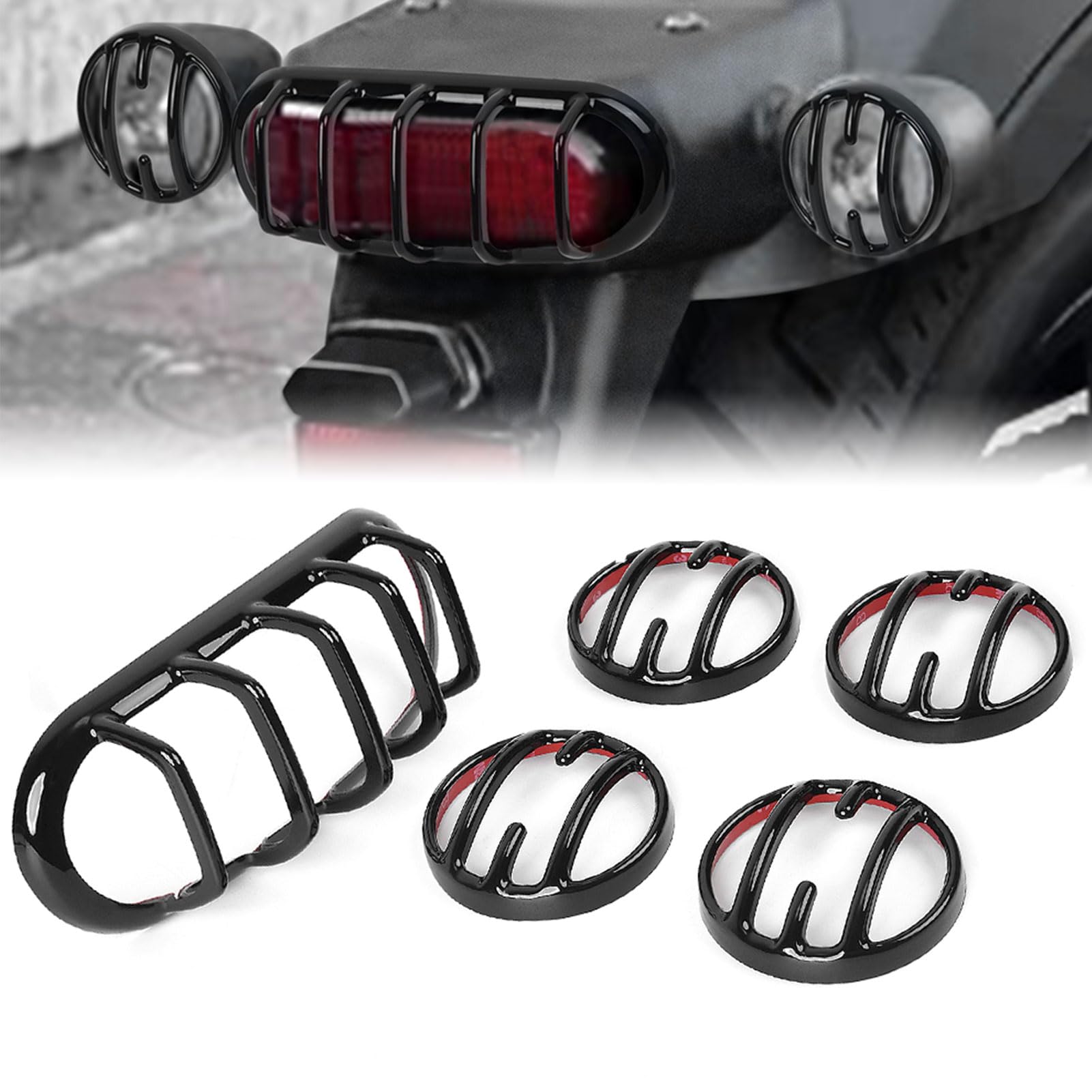 SHINKXMT Motorrad Rebel 500 Scheinwerfer-Gittergrillschutz, Schutzabdeckungen für vordere und hintere Blinker passend für Rebel CMX 250 CMX 300 CMX 500 CMX 1100 2020-2025 (Schwarz glänzend (5 Stück)) SHINKXMT Motorrad Rebel 500 Scheinwerfer-Gittergrillschutz, Schutzabdeckungen für vordere und hintere Blinker passend für Rebel CMX 250 CMX 300 CMX 500 CMX 1100 2020-2025 (Schwarz glänzend (5 Stück)) von SHINKXMT