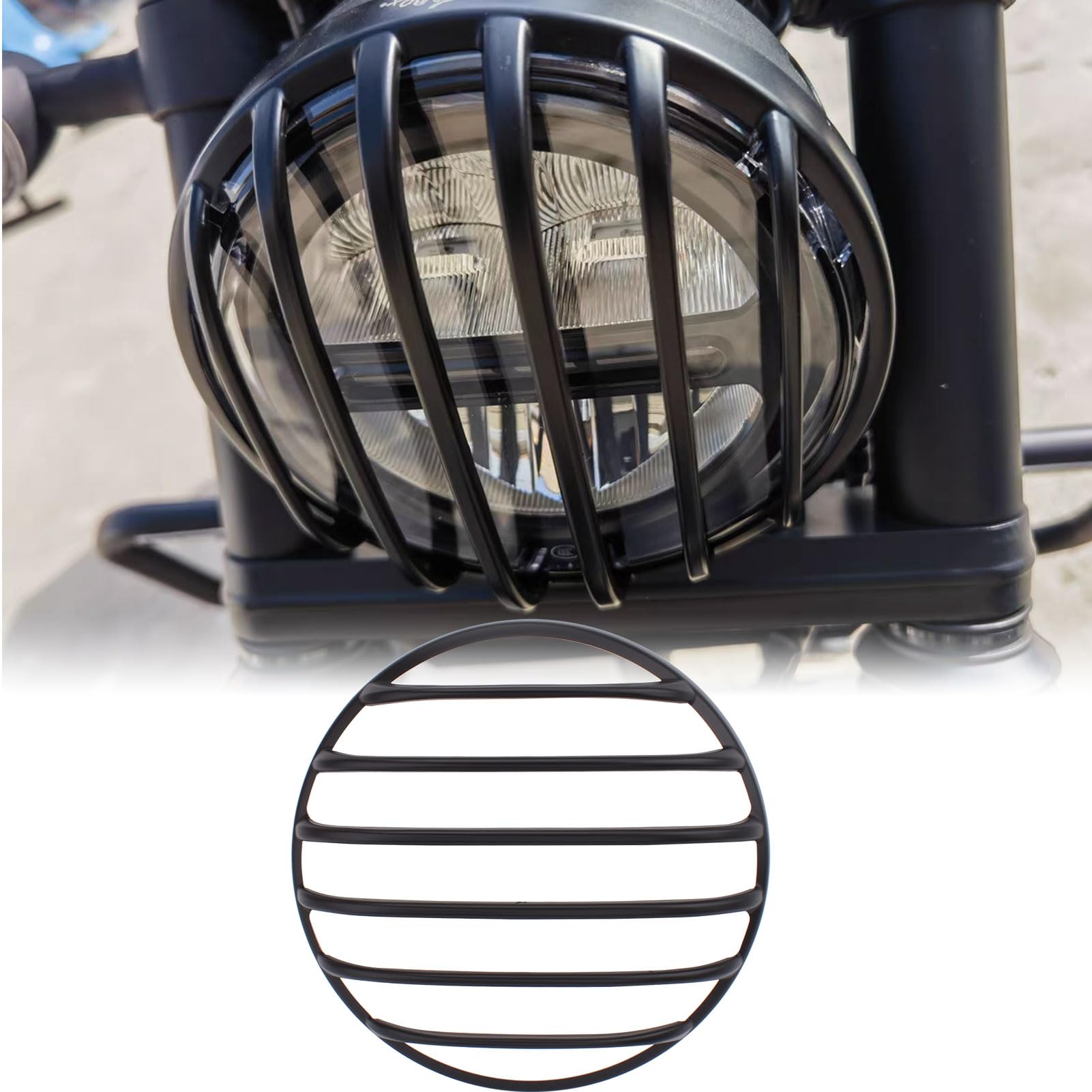 SHINKXMT Motorrad Rebel 500 Scheinwerfer-Gittergrillschutz, Schutzabdeckungen für vordere und hintere Blinker passend für Rebel CMX 250 CMX 300 CMX 500 CMX 1100 2020-2025 (Schwarz matt (1 Stück)) von SHINKXMT