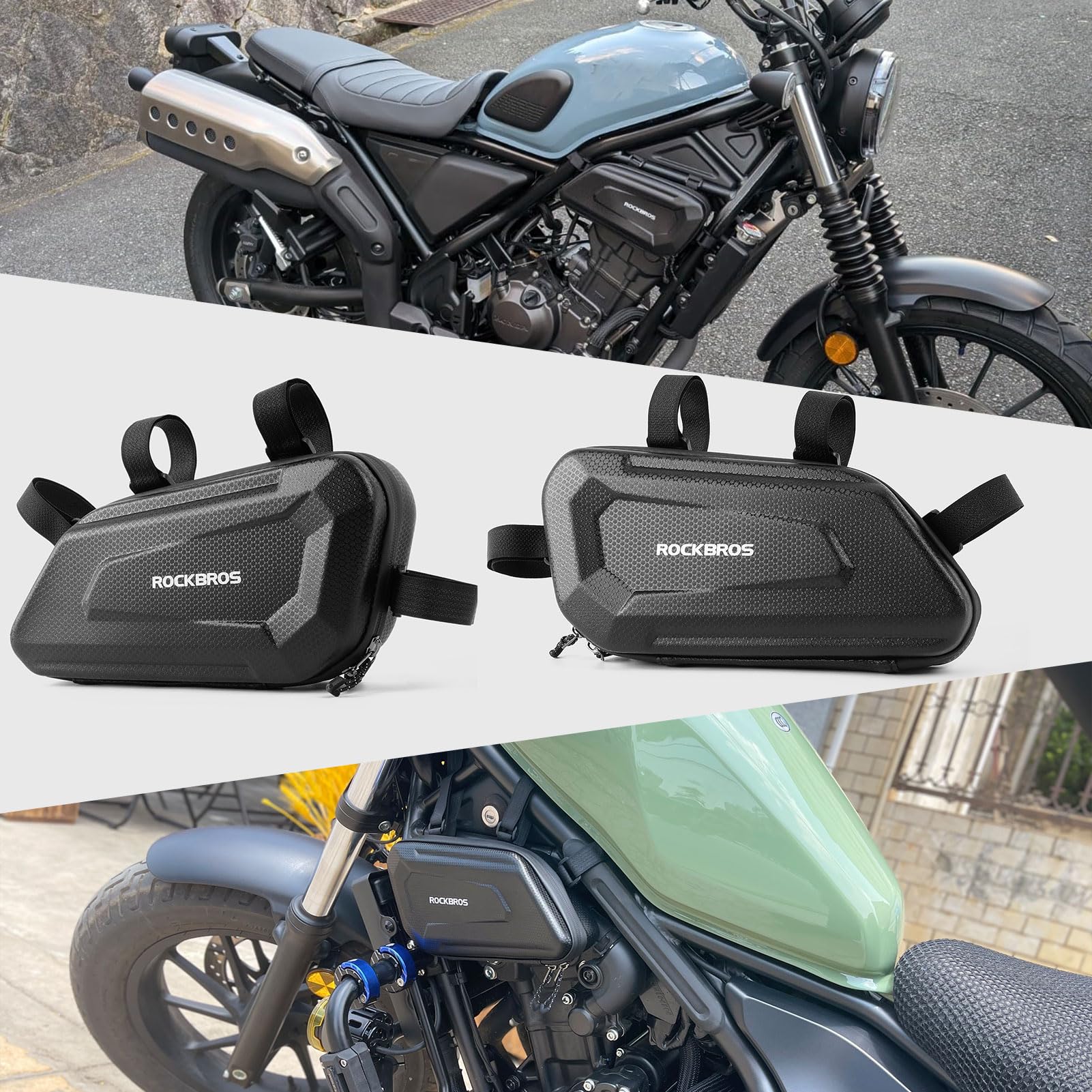 SHINKXMT Motorrad-Universal-Seitentasche, wasserdicht, kleine Werkzeugtasche (2 x 1,5 l), Rebel 1100, Hartschalen-Satteltaschen, Aufbewahrungstaschen, passend für CMX REBEL 250 300 500 CL 250 (Rechts) von SHINKXMT