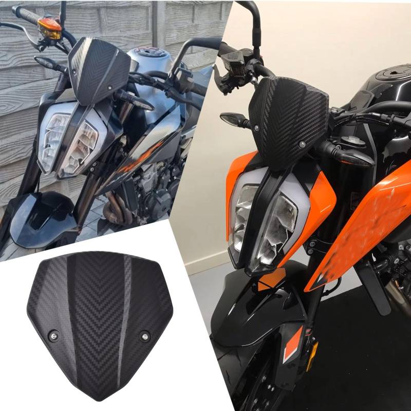 SHINKXMT Motorrad-Windschutzscheibe Duke 790 Windschutzscheibe Luftstrom Windabweiser Fliegengitter Visierschutz kompatibel für K&TM Duke 790 Duke 890 Zubehör 2018-2023 von SHINKXMT
