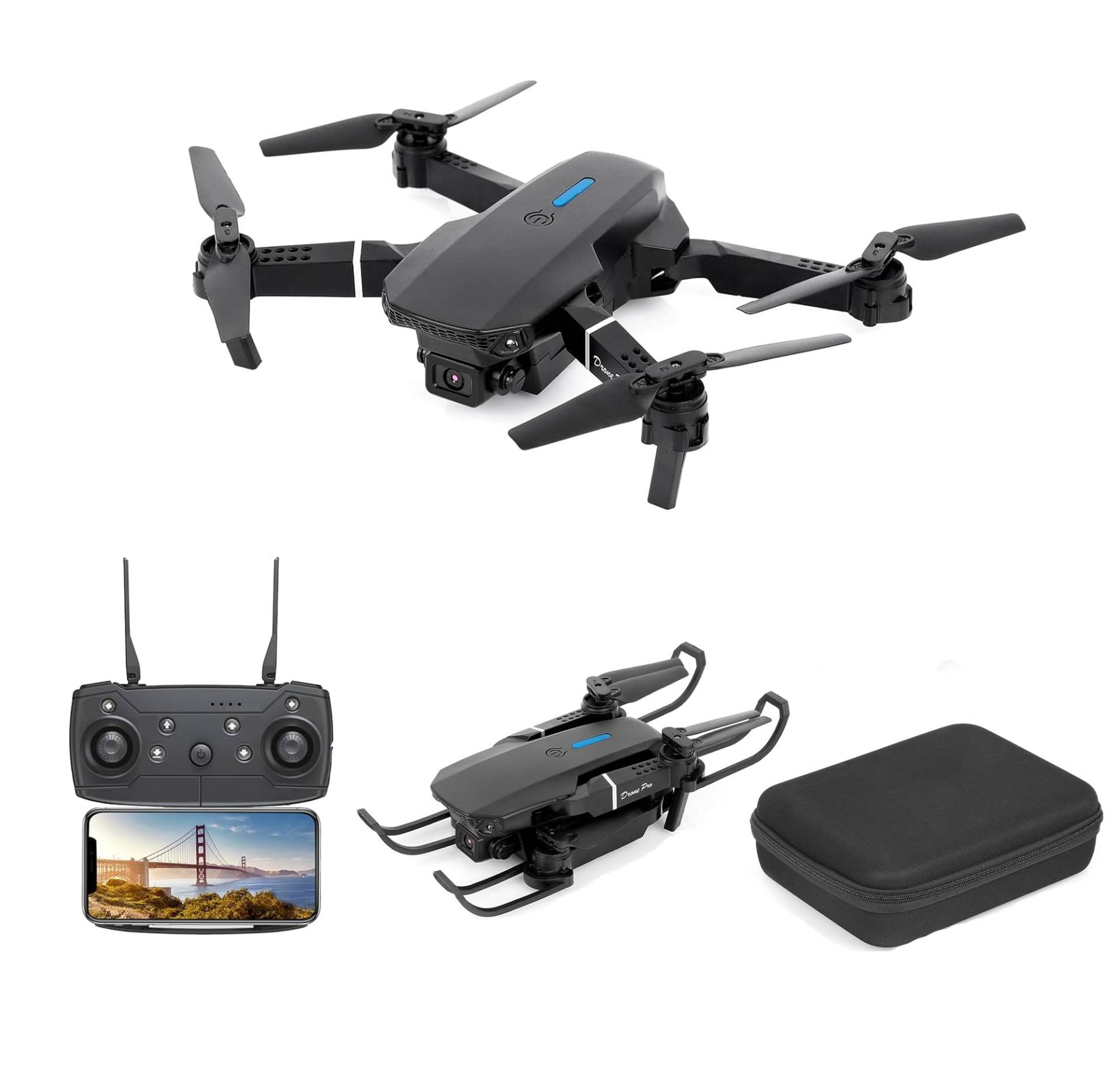 Drohne mit Kamera 4k, Faltbare FPV Quadcopter Drohne für Kinder, Drone mit Kamera 4k, Gestenfoto/Video, 15 Minuten Flugzeit von SHINROAD