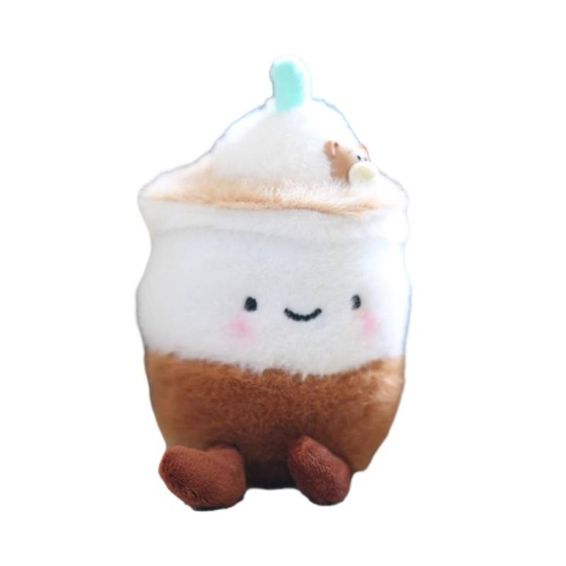 SHINROAD Kawaii Milk Tea Tasse Accessoire Puppe Anhänger Q-Version Design Plüsch Keychain Bag Charme Weicher Samt Verspielte Dekoration für Outfits tragbare Dekompression Kaffee von SHINROAD