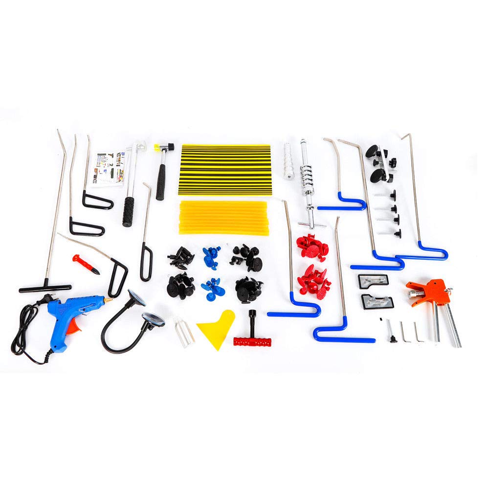 SHIOUCY PDR Tools Werkzeug-Set zur Reparatur von Autobeulen mit Schlaghammer, Zughilfe, Klebepistole, selbstklebende Sticks, Laschen, insgesamt 104 Stück von SHIOUCY