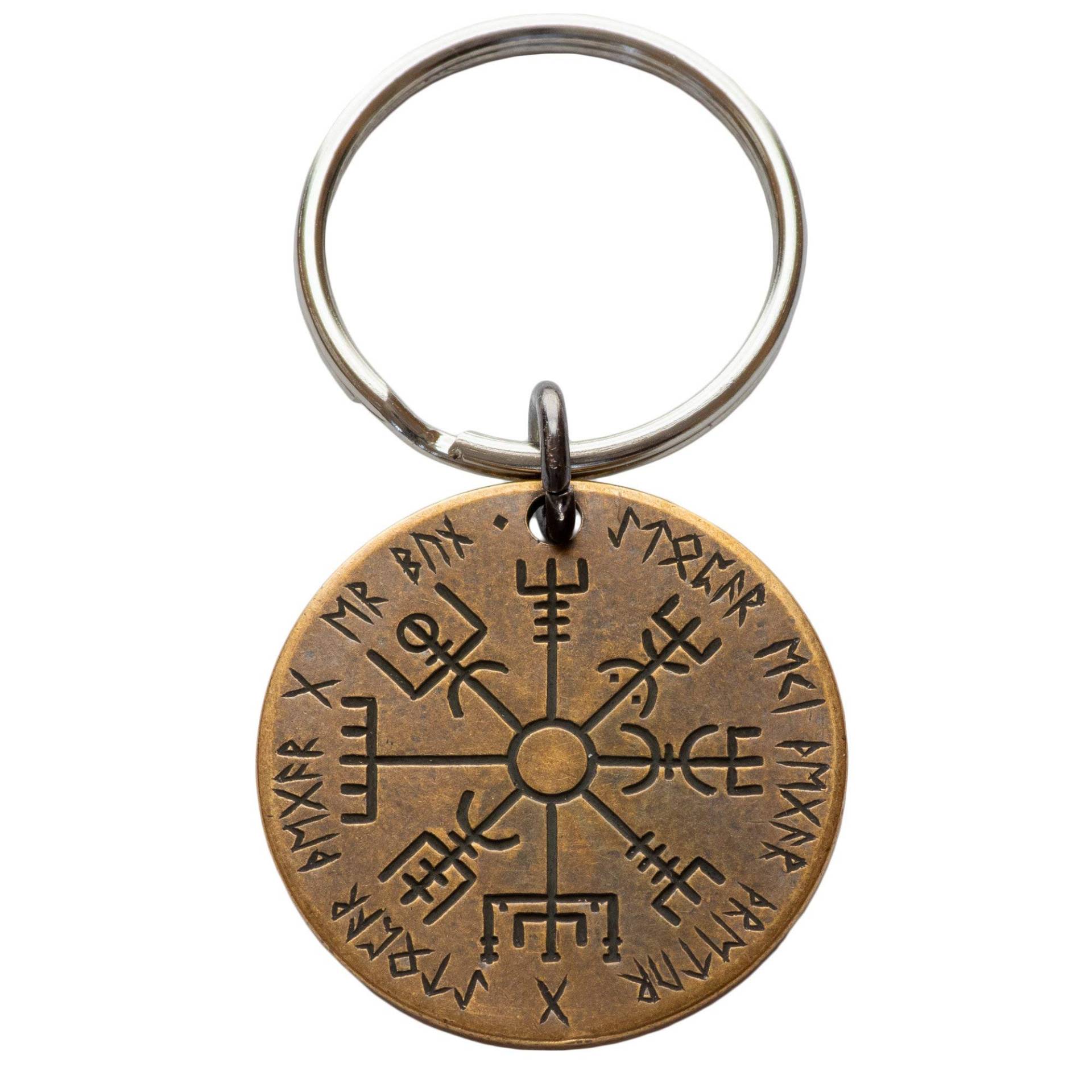 SHIRE POST MINT Vegvisir Schlüsselanhänger mit nordischem Kompass, Bronze, groß SHIRE POST MINT Vegvisir Schlüsselanhänger mit nordischem Kompass, Bronze, groß von SHIRE POST MINT