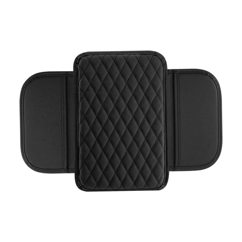 Armruheabdeckung für Auto, Mittelkonsoleabdeckung, 8x12 Zoll Leder Auto Arm Ruhpad mit Seitenpockt, Nicht -Slip -Armlehre mit Gummiband, schwarz von SHITOOMFE
