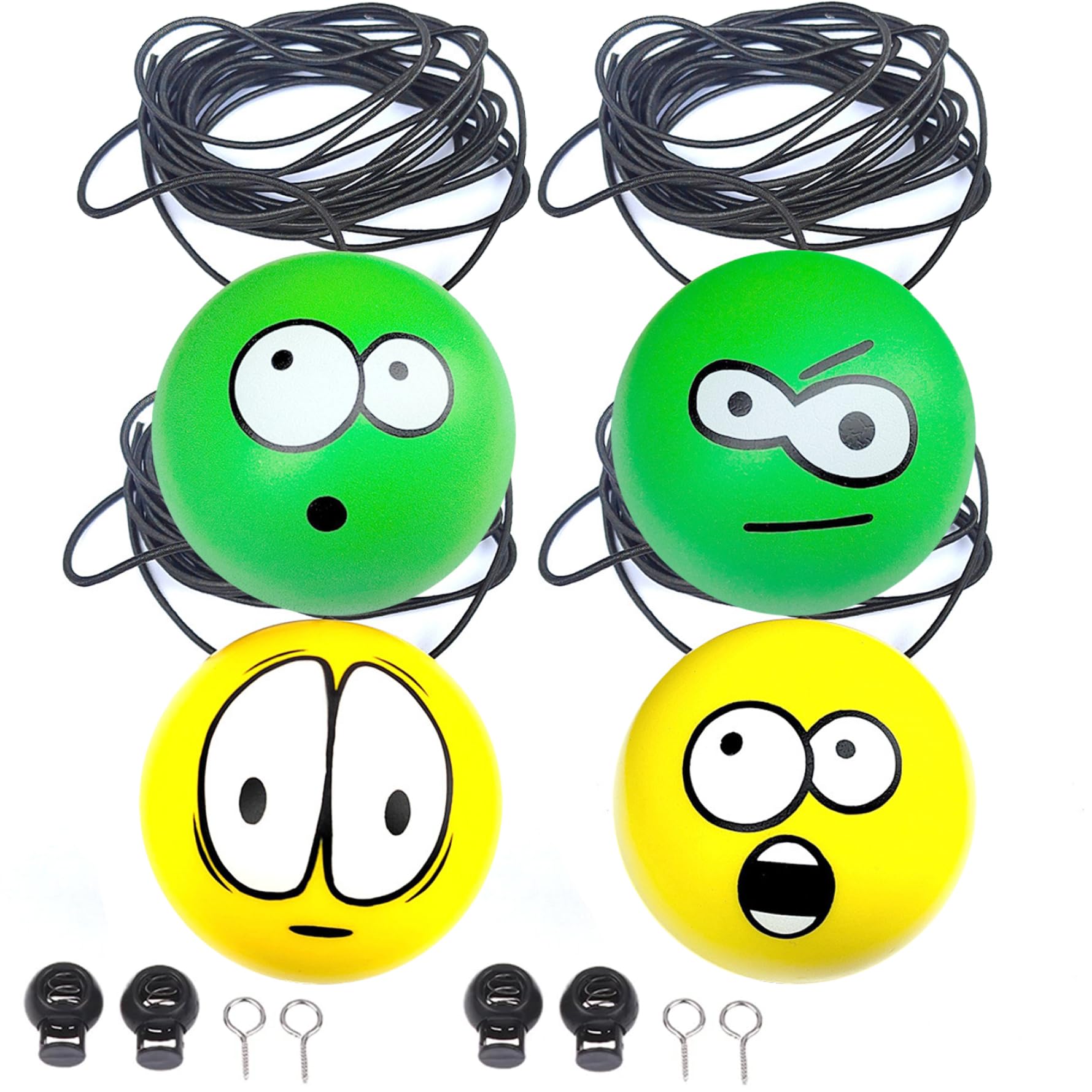Garage Tennis Ball Parkhilfe, 4PCS Garage Parkhilfe, niedliche und lustige große Augen helfen mit Seil, Ballstoppsystemen, Autozubehör für Anfänger Garage Tennis Ball Parkhilfe, 4PCS Garage Parkhilfe, niedliche und lustige große Augen helfen mit Seil, Ballstoppsystemen, Autozubehör für Anfänger von SHITOOMFE