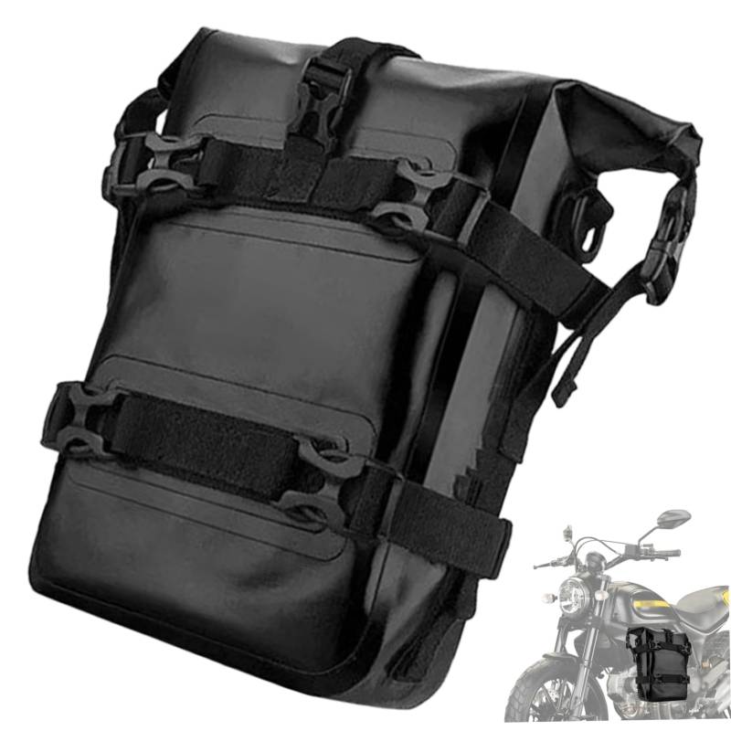 SHITOOMFE Motorrad-Seitenbeutel, Motorrad-Crash-Backbeutel 5-8L Nicht rutschfeiner PVC-Seitenbeutel mit Gurtschockdämpfung -Zubehör zur Lagerung von SHITOOMFE