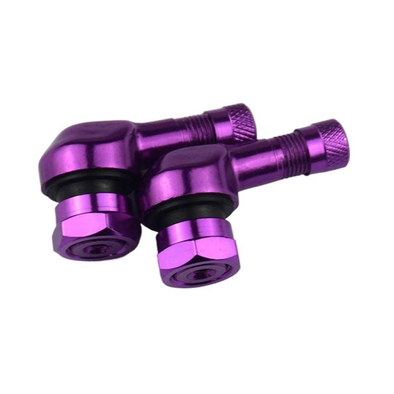 SHIYUNTI 2 Stück Motorrad-Ventilschäfte CNC-Aluminium 90-Grad-Ventilschäfte Ncy auslaufsicheres Vakuum-Reifenventil TWPO passend for die meisten Motorräder(Purple) von SHIYUNTI