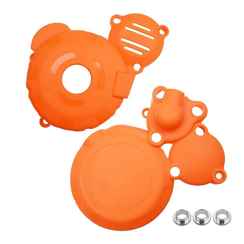 SHIYUNTI Motorrad Magnetische Motor Schutz Kupplung Fahrer Kettenrad Kurbelgehäuse Ignitoin Abdeckung Kompatibel Mit CBS300 NB300 HJ KEWS ZUMA AJ1(2 Set Orange) von SHIYUNTI
