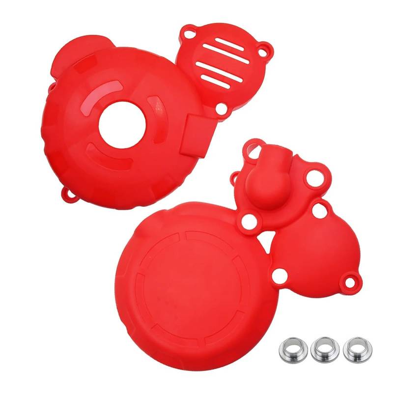 SHIYUNTI Motorrad Magnetische Motor Schutz Kupplung Fahrer Kettenrad Kurbelgehäuse Ignitoin Abdeckung Kompatibel Mit CBS300 NB300 HJ KEWS ZUMA AJ1(2 Set Red) von SHIYUNTI