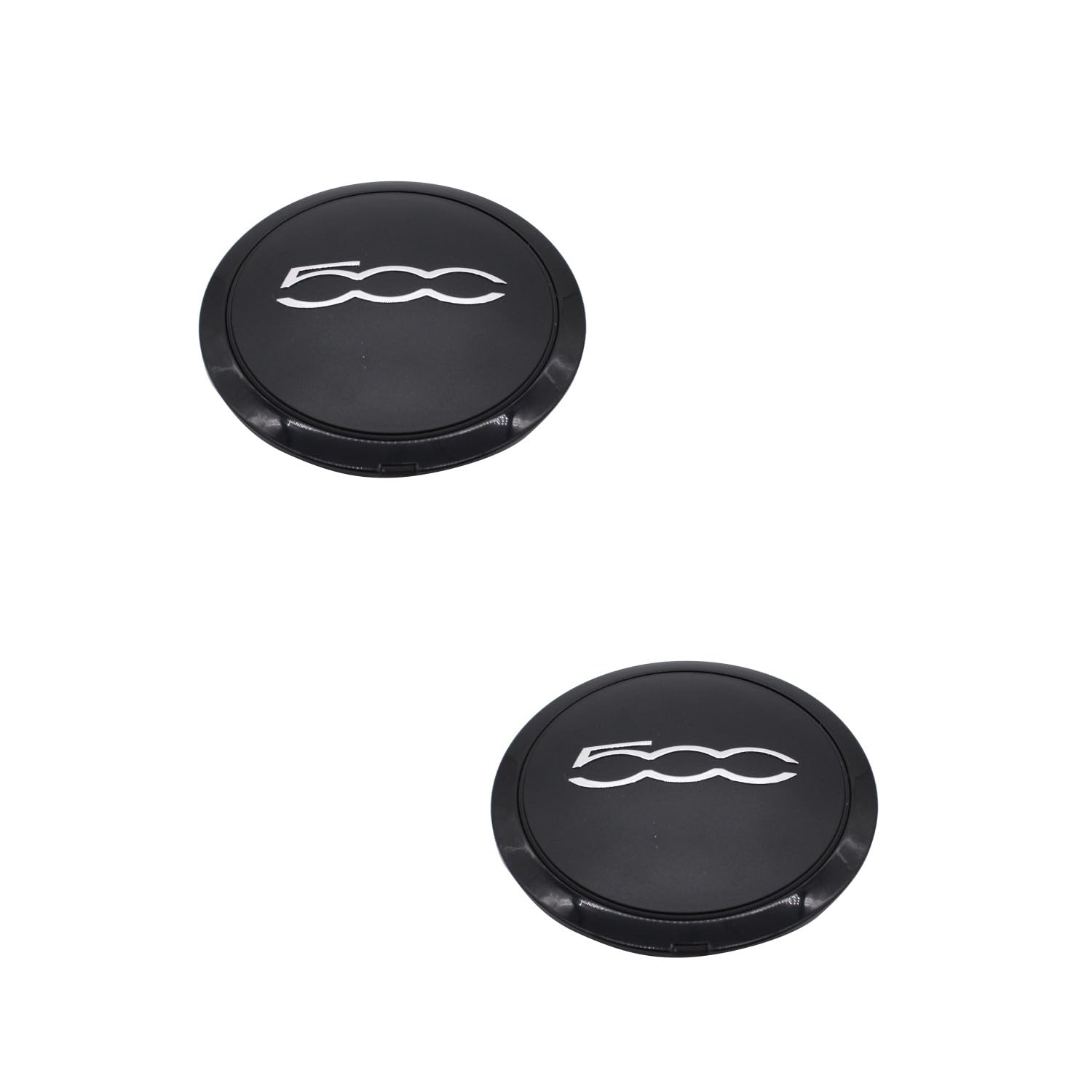 SHLPDFM 2 x Nabendeckel Felgendeckel Radkappe Radnabendeckel Radkappe für Fiat 500 51884863(Schwarz) von SHLPDFM