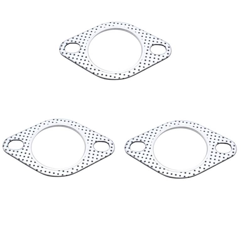 SHLPDFM 3 Stück 2 Zoll Auspuffdichtung 2 Löcher Universal Flanschdichtung für Innendurchmesser 2 "/ 51 mm Auspuffrohr/Turbo-Fahrzeug von SHLPDFM