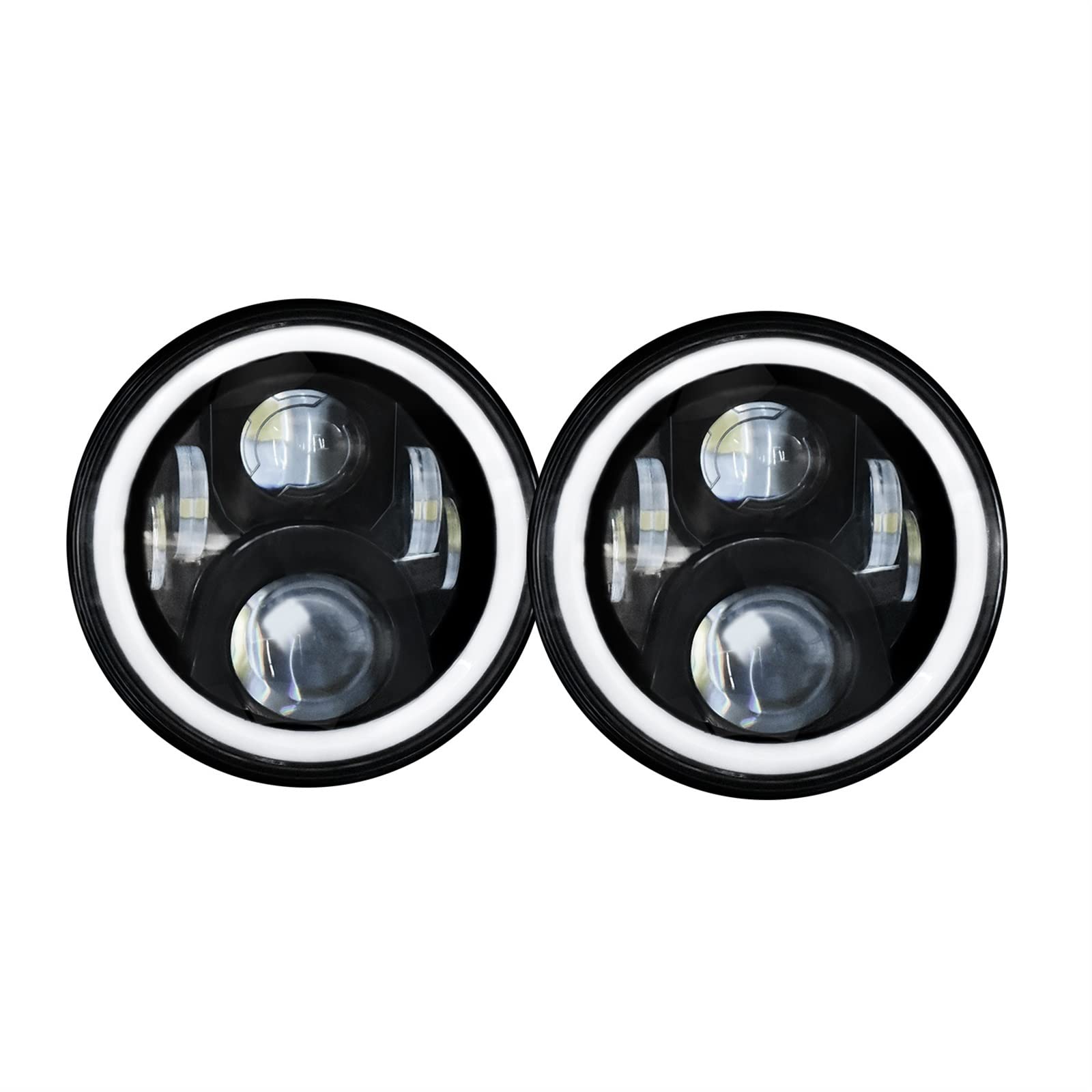 SHOLIRMET 7 Zoll Scheinwerfer Auto Angel Eyes Led RGB APP Bluetooth 12V Kompatibel mit Jeep Wrangler TJ JK Offroad SHOLIRMET 7 Zoll Scheinwerfer Auto Angel Eyes Led RGB APP Bluetooth 12V Kompatibel mit Jeep Wrangler TJ JK Offroad von SHOLIRMET