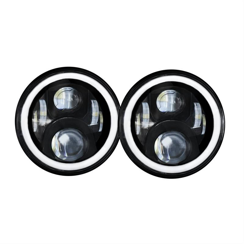 SHOLIRMET 7 Zoll Scheinwerfer Auto Angel Eyes Led RGB APP Bluetooth 12V Kompatibel mit Jeep Wrangler TJ JK Offroad von SHOLIRMET