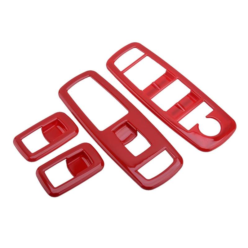 Auto Innenstyling 4 Stücke Auto Innen Fensterheber Trim Schalter Panel Abdeckung Für Ladegerät Durango RAM 1500 Chrysler 300 2015 2016 2017 Rot ABS von SHOUXI