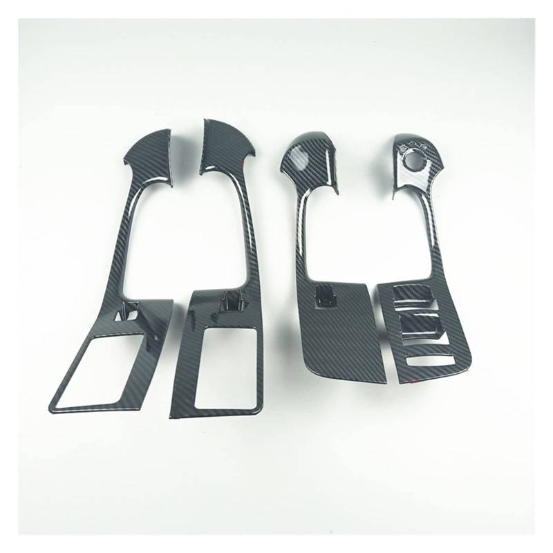 Auto Innenstyling 4 Stücke Fensterglas Hebeknöpfe Rahmenabdeckung Trim Auto Styling Tür Armlehne Panel Dekoration Aufkleber Für A6 C6 2005-2011 LHD(Carbon Look) von SHOUXI