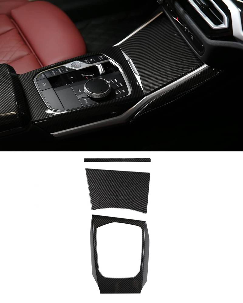 G20 Carbonfaser-Stil Schaltkonsole Abdeckungs-Zierleiste, für BMW 3er G20/G21/G22/G23/G26 320i 325i 330i 420i 425i 430i 440i (2020-2025) von SHSBSCAR