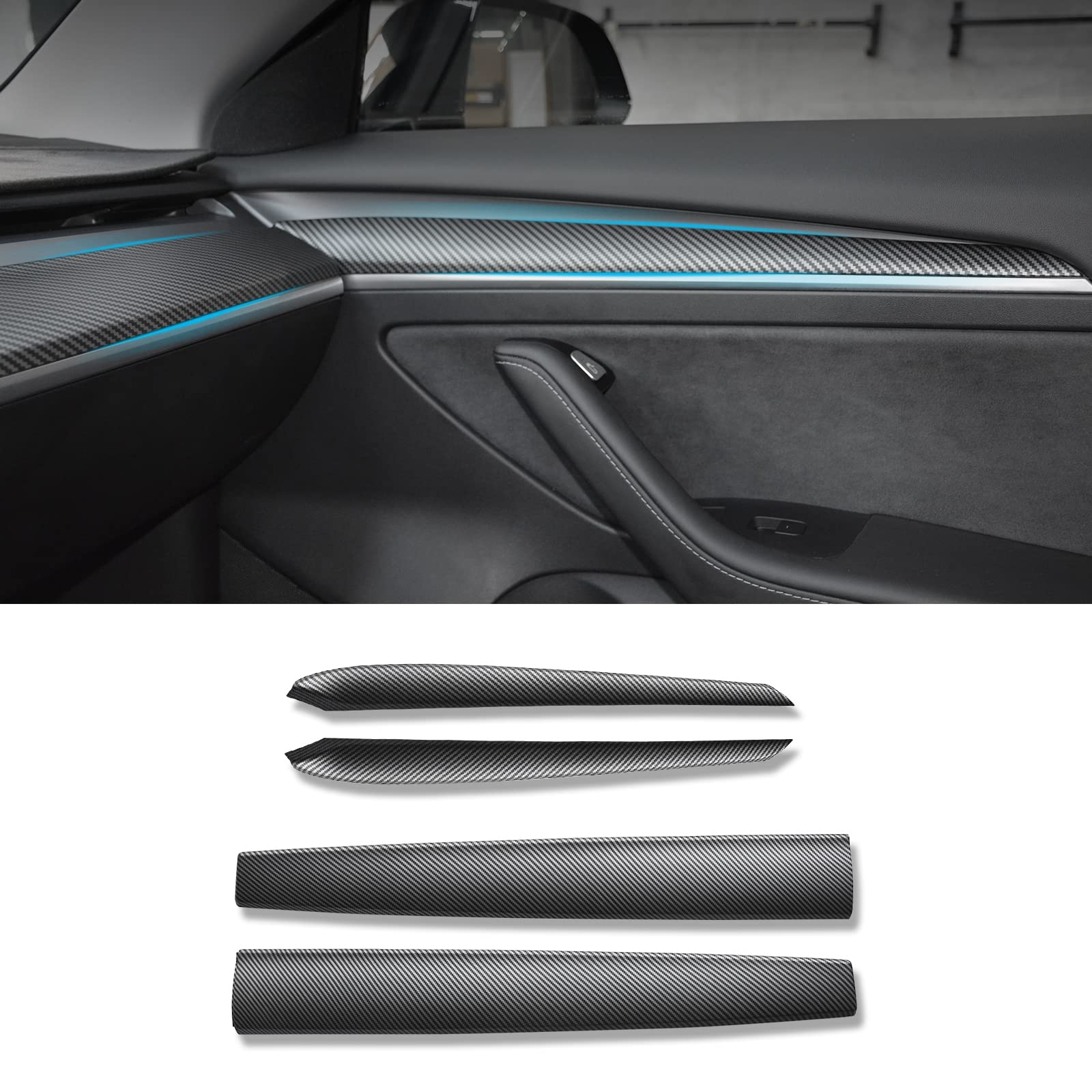 Carbon Fibre Model Armaturenbrett Abdeckung für Tesla Model Y, Mittelkonsole Panel Auto Innenraum Zubehör Aufkleber für Tesla Model 3 2021 2022（Carbon matt） von SHSBSCAR