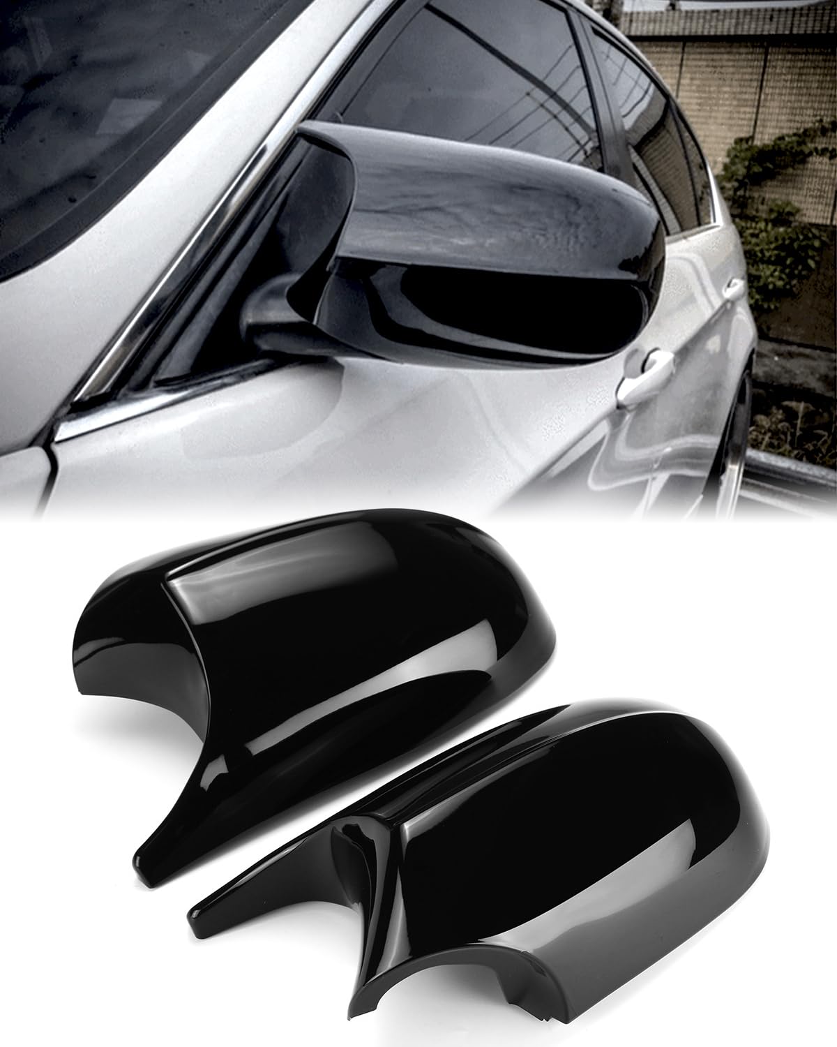 E90 Side Mirror Caps, Door Rearview Mirror Cover Cap for BMW E90 E91(2008-2011) E92 E93(2010-2013) E87(2008-2011) E81(2010-2012) E82 E88 (2010-2013) 3-Series von SHSBSCAR