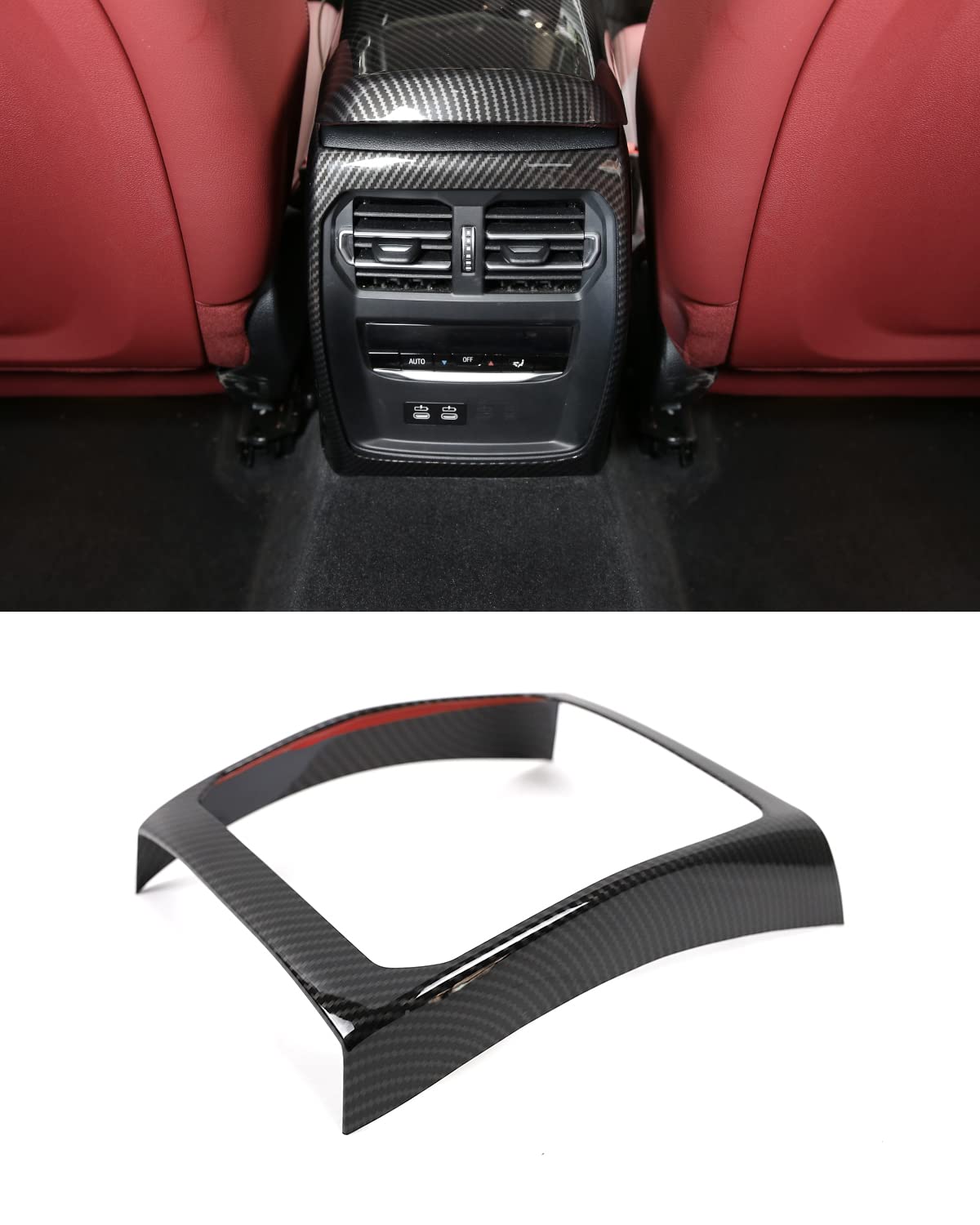 Rücksitz Luftauslass Rahmen Trim Abdeckung Dekoration Zubehör, für BMW 3er G20 G28 (2020-2022) Auto Interior Zubehör von SHSBSCAR
