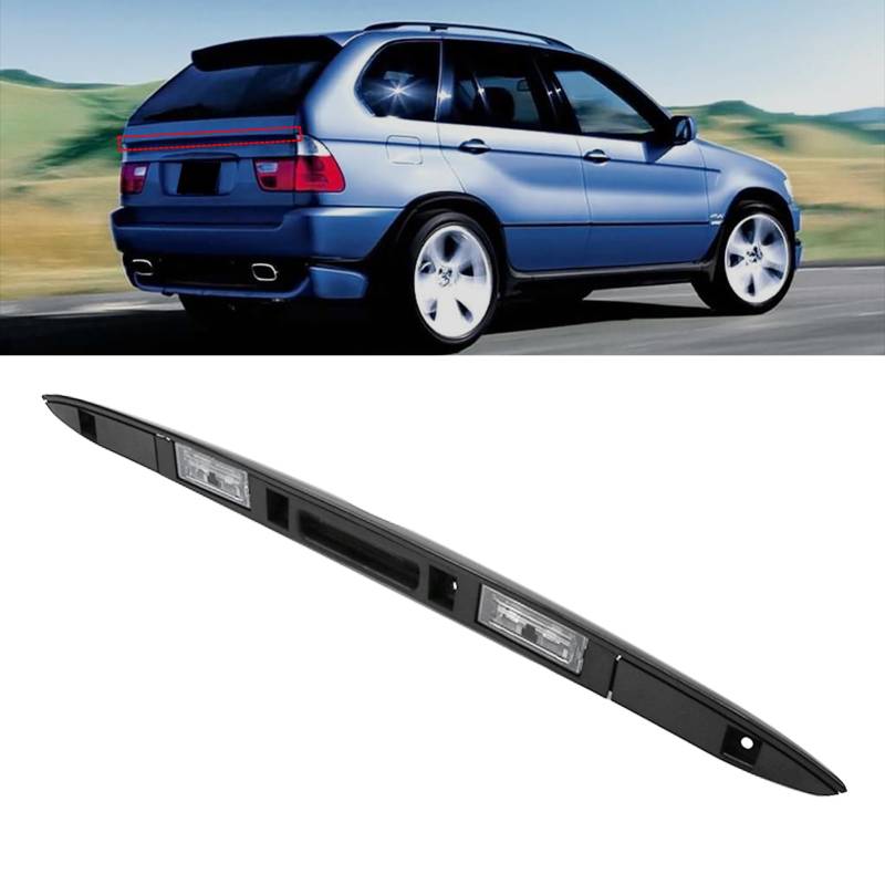 SHSBSCAR E53 Heckklappengriff mit Schlüsselknopf für BMW X5#51137170676, Kofferraumdeckelgriff mit Lampe, Hecköffnungsgriff in Schwarz von SHSBSCAR
