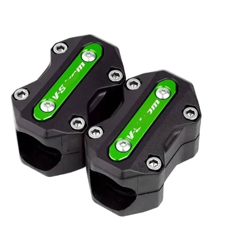 SHSHJJB Motorrad Sturzbügel Schutz Motorrad Stoßfängerblock Crash Bars Motor Stoßfänger Schutzblock Für Suzuki Für Vstrom 650 V-Strom 1050 Xt DL650 DL1000 Dl250 Motorrad Dekorative Block(Green) von SHSHJJB