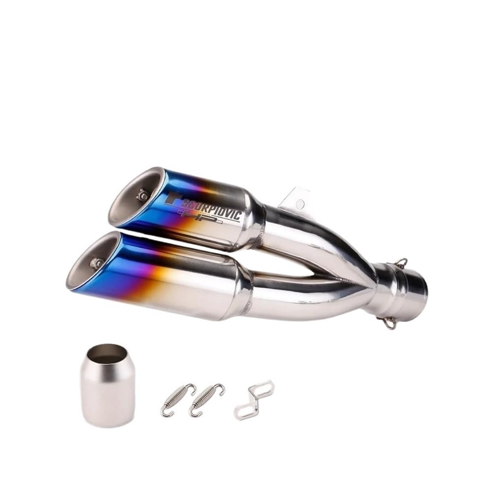 Auspuff Rohr Motorrad Modifiziertes Motorrad-Auspuffrohr Mit Doppel-Doppelauslass-Schalldämpfer, Motorrad-Auspuffschalldämpfer, Schalldämpfer, Schalldämpfer, Schalldämpfer, Geräuscheliminator Auspuff Rohr Motorrad Modifiziertes Motorrad-Auspuffrohr Mit Doppel-Doppelauslass-Schalldämpfer, Motorrad-Auspuffschalldämpfer, Schalldämpfer, Schalldämpfer, Schalldämpfer, Geräuscheliminator von SHSUBF