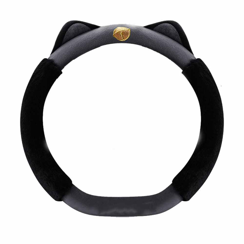 SHTGOI Plüsch Auto Lenkradbezug Niedlich Katze Ohren Lenkradhülle Winter Warm Universal D-Form Lenkradschoner Anti-Rutsch Lenkrad Fellbezug Auto Innere Zubehör für Damen Mädchen 38cm Schwarzgrau SHTGOI Plüsch Auto Lenkradbezug Niedlich Katze Ohren Lenkradhülle Winter Warm Universal D-Form Lenkradschoner Anti-Rutsch Lenkrad Fellbezug Auto Innere Zubehör für Damen Mädchen 38cm Schwarzgrau von SHTGOI