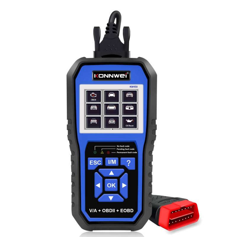 SHUAIGUO KW450 OBD2 Diagnosegerät,All-System-OBD2-Scanner mit 11 Spezialfunktionen,Batterieanpassung,DPF-Prüfung,SAS,Einspritzdüsen-Programmierung,Drosselklappenanpassung,Ersatz für Volkswagen Audi von SHUAIGUO