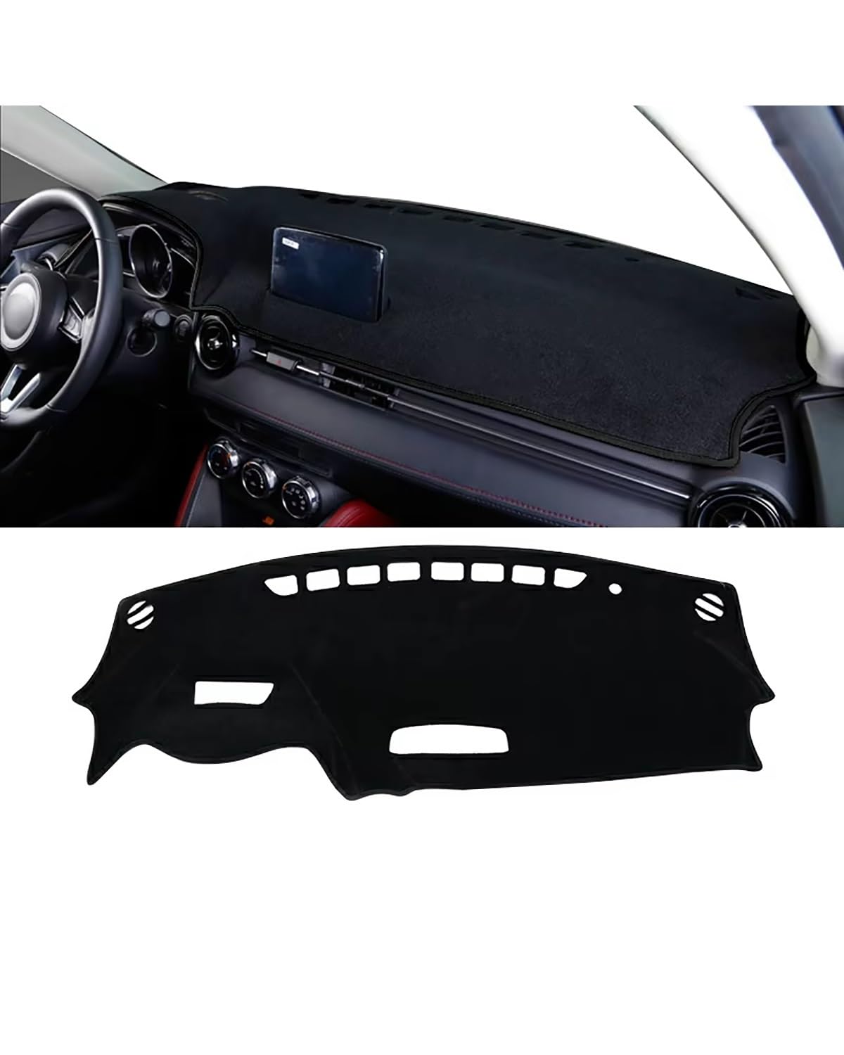 Auto Armaturenbrett Abdeckung Für 2 DJ DL 2015 2016 2017 2018 2019 2020 2021 2022 2023 Auto Dashboard Abdeckung Matte Nicht-Slip Instrument Teppich Zubehör Armaturenbrett Matte(A LHD Black Side) von SHUGWA