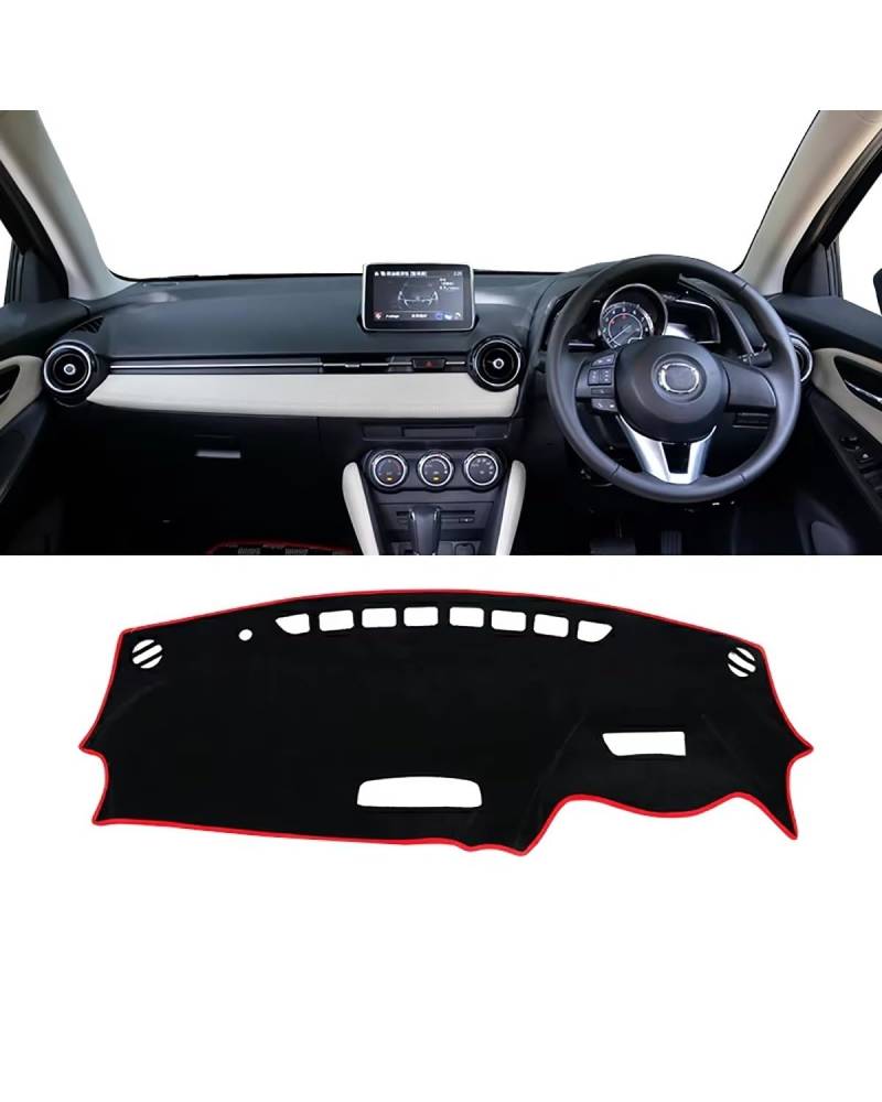 Auto Armaturenbrett Abdeckung Für 2 DJ DL 2015 2016 2017 2018 2019 2020 2021 2022 2023 Dashboard Abdeckung Vermeiden Matte Sonnenschutz Teppiche Auto Zubehör Armaturenbrett Matte(A Black Side RHD) von SHUGWA