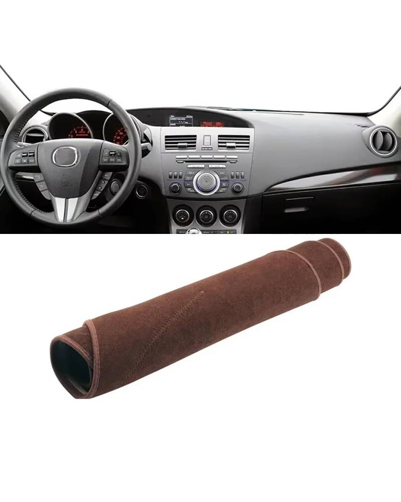 Auto Armaturenbrett Abdeckung Für 3 Für M3 BL 2010 2011 2012 2013 Axela Instrument Schreibtisch Sonnenschutz Matte Dash Non-Slip Pad Zubehör Auto Dashboard Abdeckung Armaturenbrett Matte(B Brown) von SHUGWA