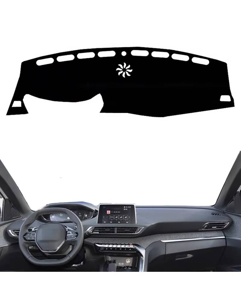 Auto Armaturenbrett Abdeckung Für 3008 4008 5008 GT 2016 2017 2018 2019 2020-2023 Auto Dashmat Sonnenschutzdach Teppich Teppich Dashboard Abdeckung Matte Pad Zubehör Armaturenbrett Matte(Left Hand Dri von SHUGWA